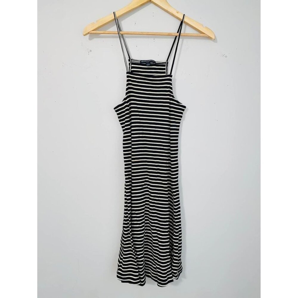 B3 Brandy Melville striped skater dress ribbed black white womens small medium